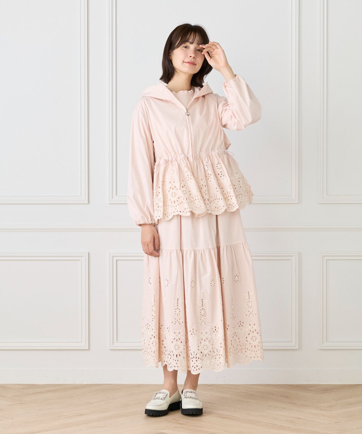 Maglie le cassetto「《大きいｻｲｽﾞ》ﾗｯｼｭｶﾞｰﾄﾞﾚｰｽｽｶｰﾄ《M Maglie le cassetto  」|フレア|