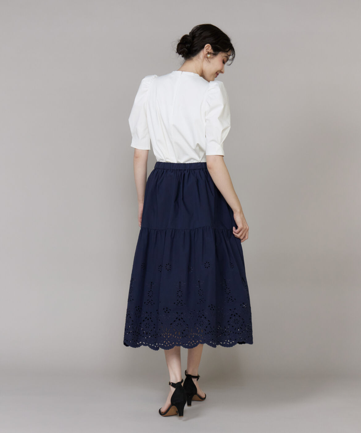 Maglie le cassetto「《大きいｻｲｽﾞ》ﾗｯｼｭｶﾞｰﾄﾞﾚｰｽｽｶｰﾄ《M Maglie le cassetto  」|フレア|