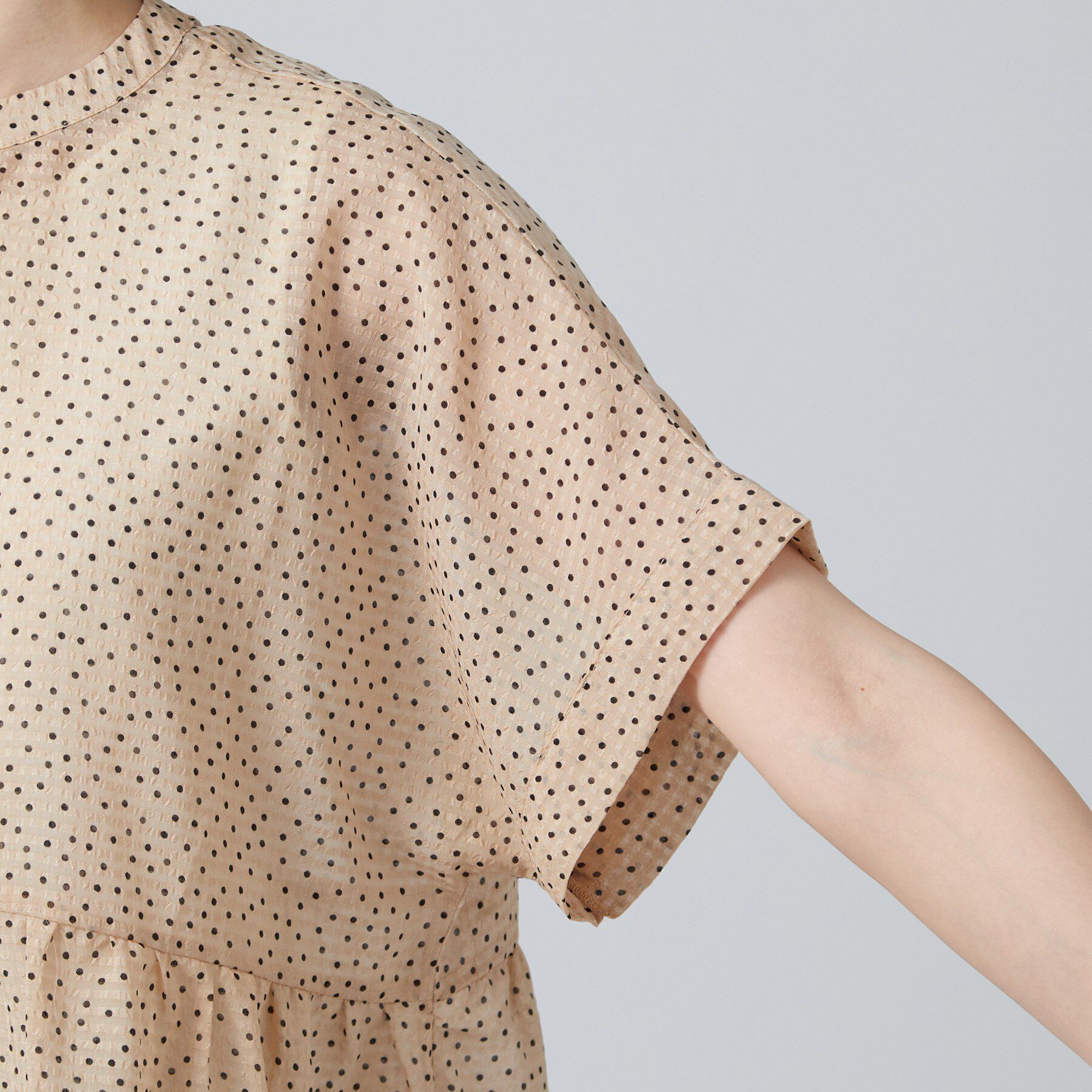 SHOO･LA･RUE「【S-LL/洗濯機可】シアーペプラムブラウス」|シャツ・ブラウス|