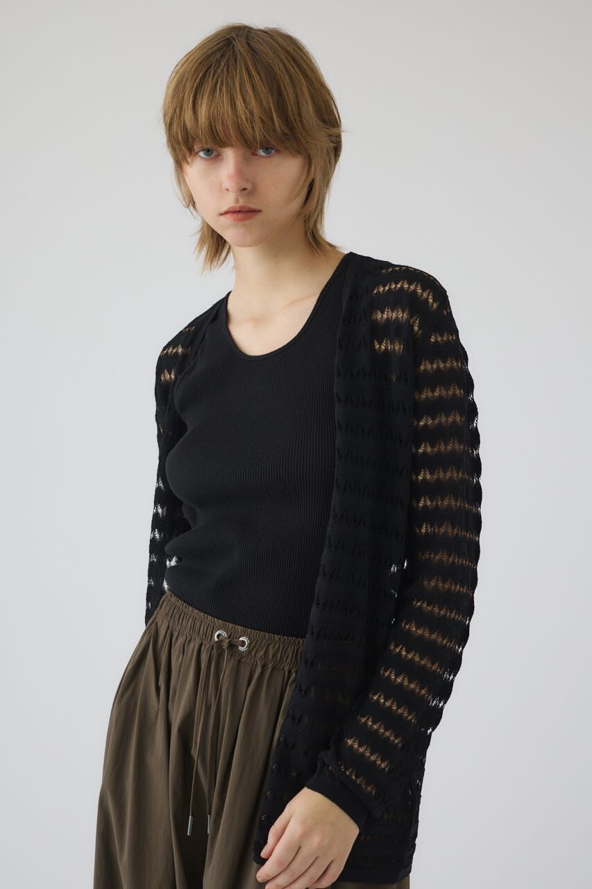 RIM.ARK 「Crochet open knit C/D」|カーディガン|