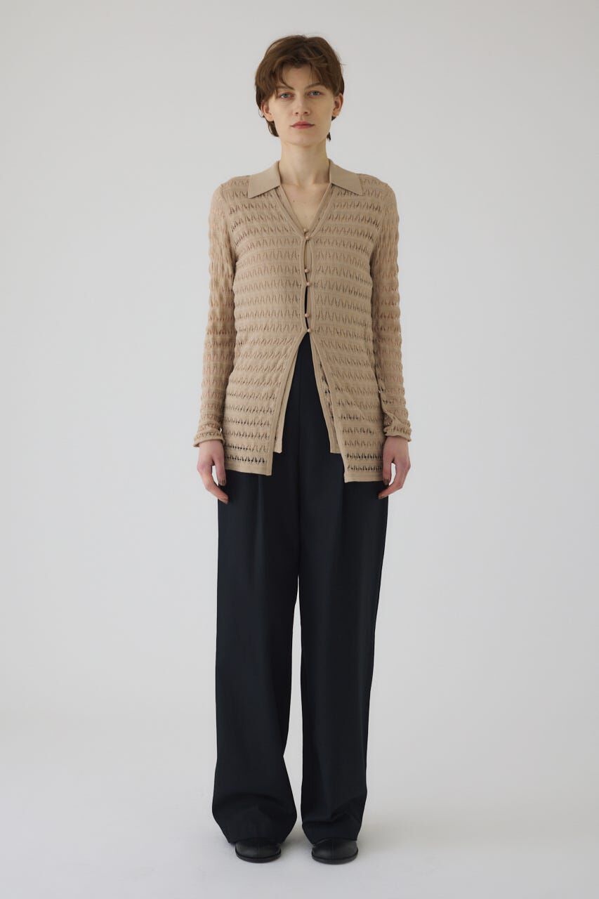 RIM.ARK 「Crochet open knit C/D」|カーディガン|