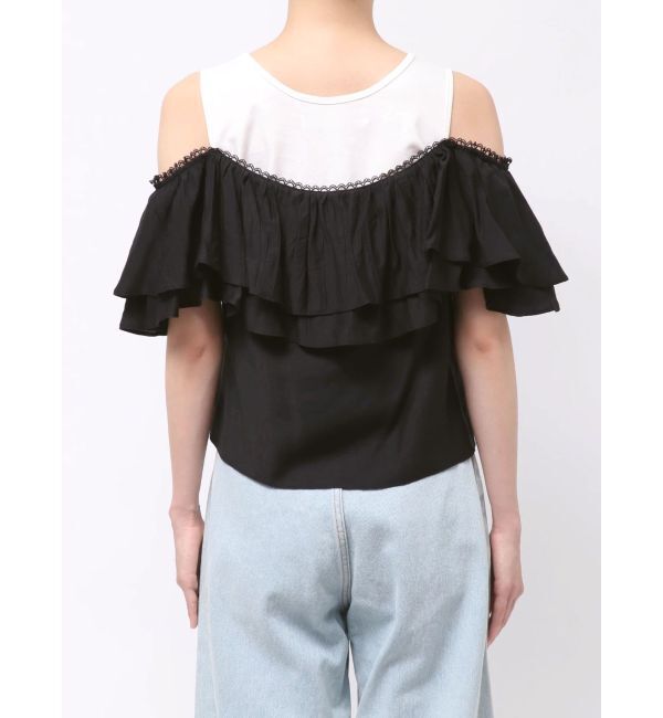 LAGUNAMOON「フレアデザインドッキングカットトップス」|Tシャツ・カットソー|