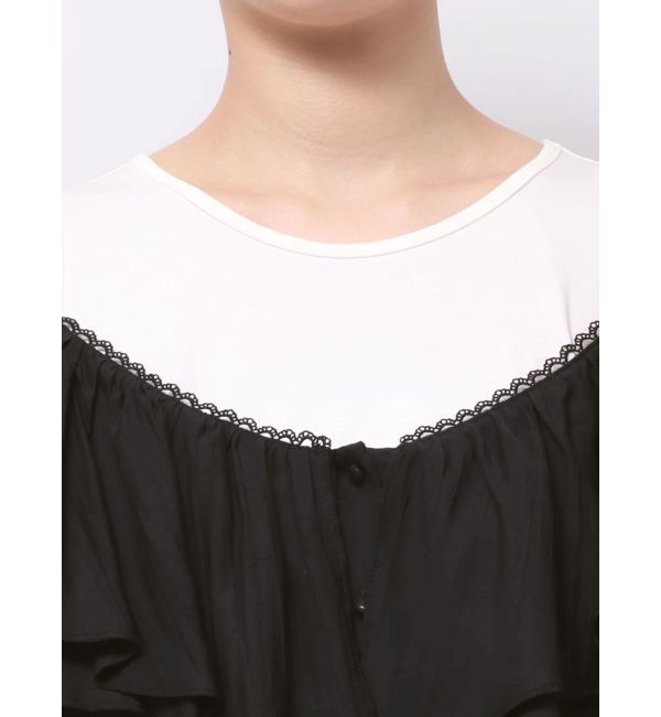 LAGUNAMOON「フレアデザインドッキングカットトップス」|Tシャツ・カットソー|