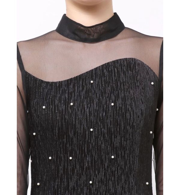 LAGUNAMOON「LADYパールドットベロアワンピース」|ドレス|