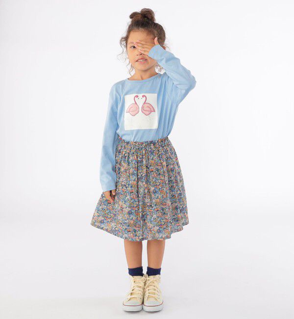 SHIPS KIDS「SHIPS KIDS:100～130cm / ツイン バード フェイクファー 長袖 TEE」|Tシャツ・カットソー|