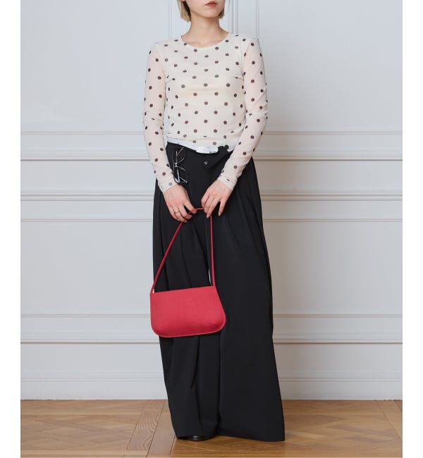 IENA LA BOUCLE「BAUM UND PFERDGARTEN バウム ウンド ヘルガーデン JODIE ドットメッシュトップス」|Tシャツ・カットソー|