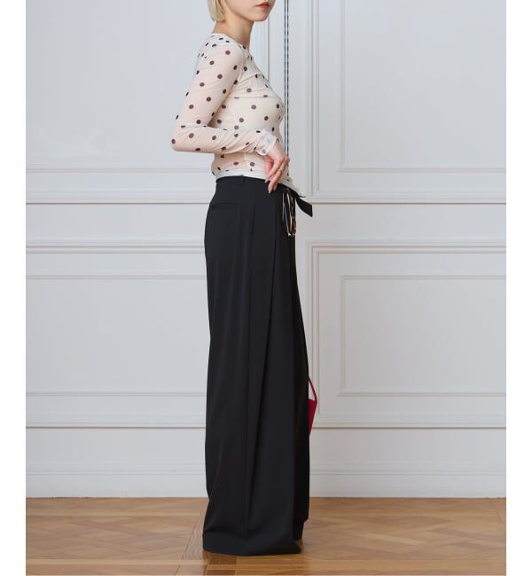 IENA LA BOUCLE「BAUM UND PFERDGARTEN バウム ウンド ヘルガーデン JODIE ドットメッシュトップス」|Tシャツ・カットソー|