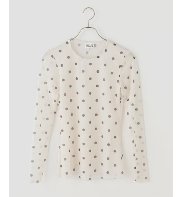 IENA LA BOUCLE「BAUM UND PFERDGARTEN バウム ウンド ヘルガーデン JODIE ドットメッシュトップス」|Tシャツ・カットソー|