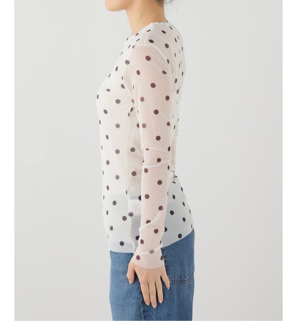 IENA LA BOUCLE「BAUM UND PFERDGARTEN バウム ウンド ヘルガーデン JODIE ドットメッシュトップス」|Tシャツ・カットソー|