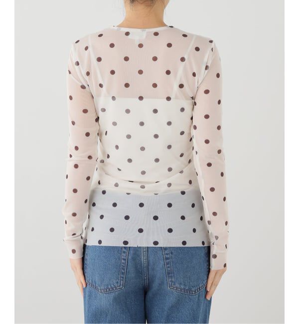 IENA LA BOUCLE「BAUM UND PFERDGARTEN バウム ウンド ヘルガーデン JODIE ドットメッシュトップス」|Tシャツ・カットソー|