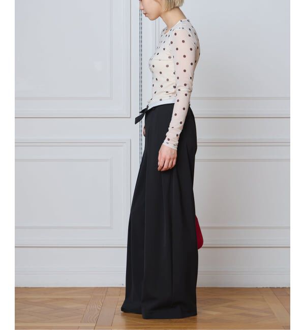 IENA LA BOUCLE「BAUM UND PFERDGARTEN バウム ウンド ヘルガーデン JODIE ドットメッシュトップス」|Tシャツ・カットソー|