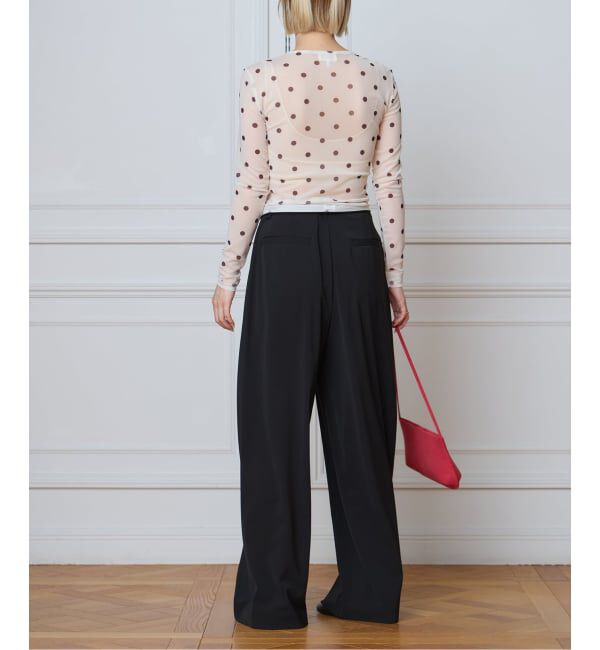 IENA LA BOUCLE「BAUM UND PFERDGARTEN バウム ウンド ヘルガーデン JODIE ドットメッシュトップス」|Tシャツ・カットソー|