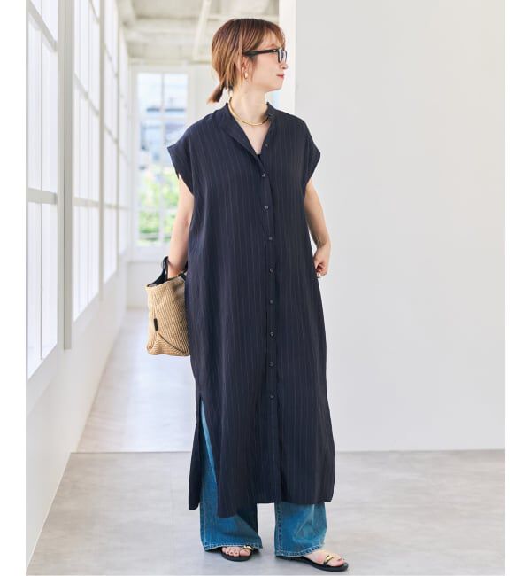 Spick and Span「《別注カラー有り》MARSALAストライプシャツワンピース」|ワンピース|