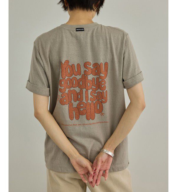 SALON adam et rope'「【Americana（アメリカーナ）】プリントT」|Tシャツ・カットソー|ライトグレー(08)