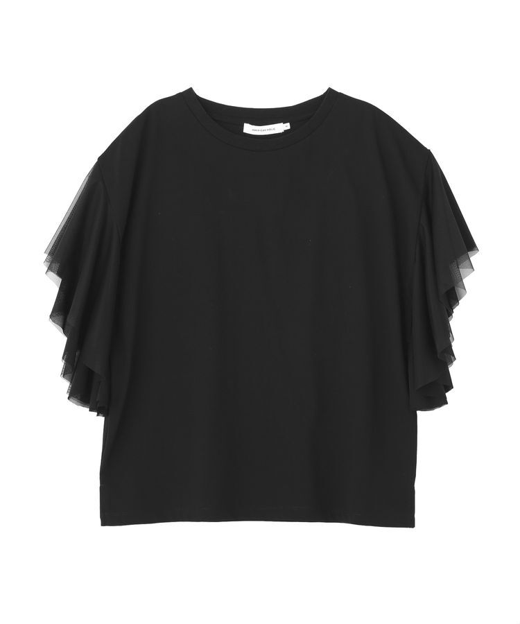 AMERICAN HOLIC「【WEB限定】袖チュールサイドスリットプルオーバー」|Tシャツ・カットソー|