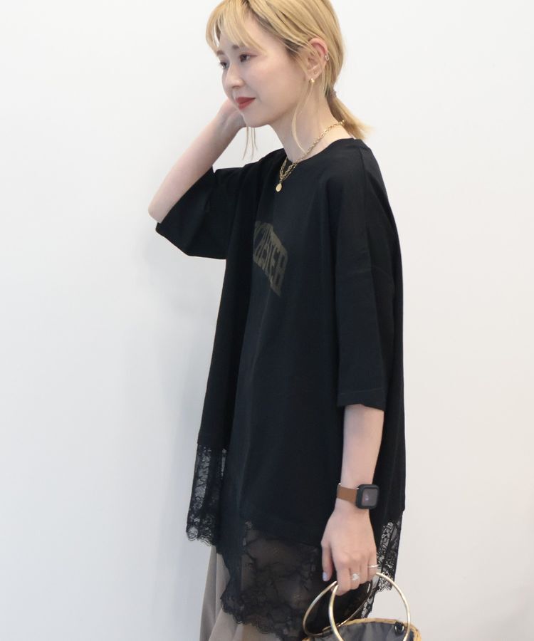 AMERICAN HOLIC「カレッジロゴレースドッキングTシャツ」|Tシャツ・カットソー|