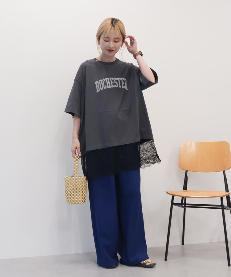 AMERICAN HOLIC「カレッジロゴレースドッキングTシャツ」|Tシャツ・カットソー|