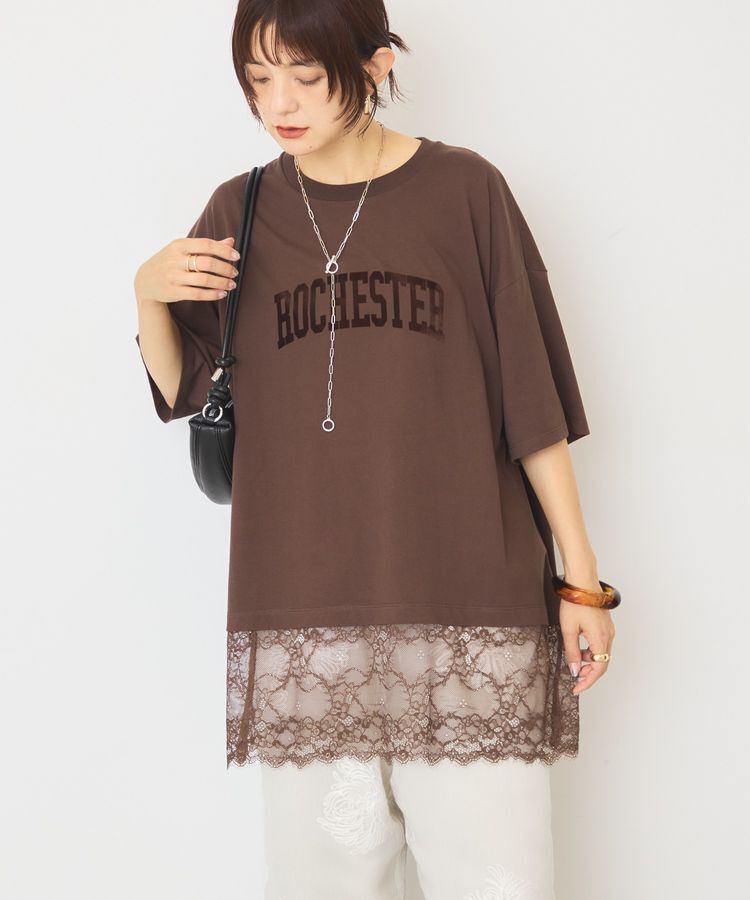 AMERICAN HOLIC「カレッジロゴレースドッキングTシャツ」|Tシャツ・カットソー|Mocha