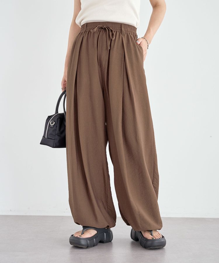 Green Parks「ウエストタックコクーンパンツ」|その他|Brown