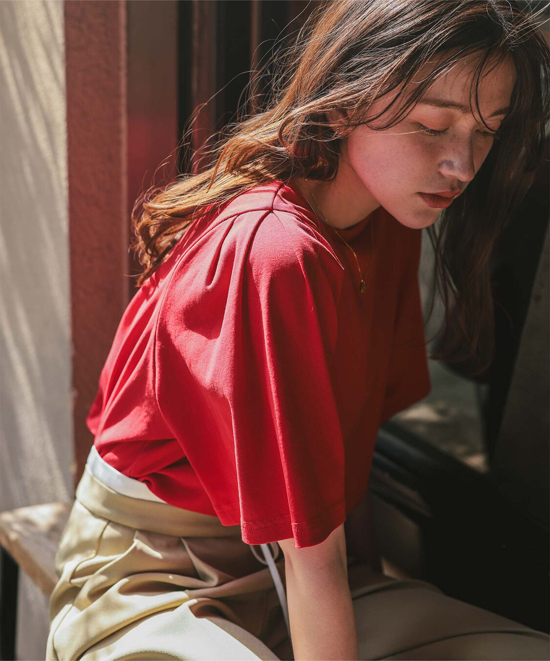 titivate「クルーネックタックスリーブトップス」|Tシャツ・カットソー|