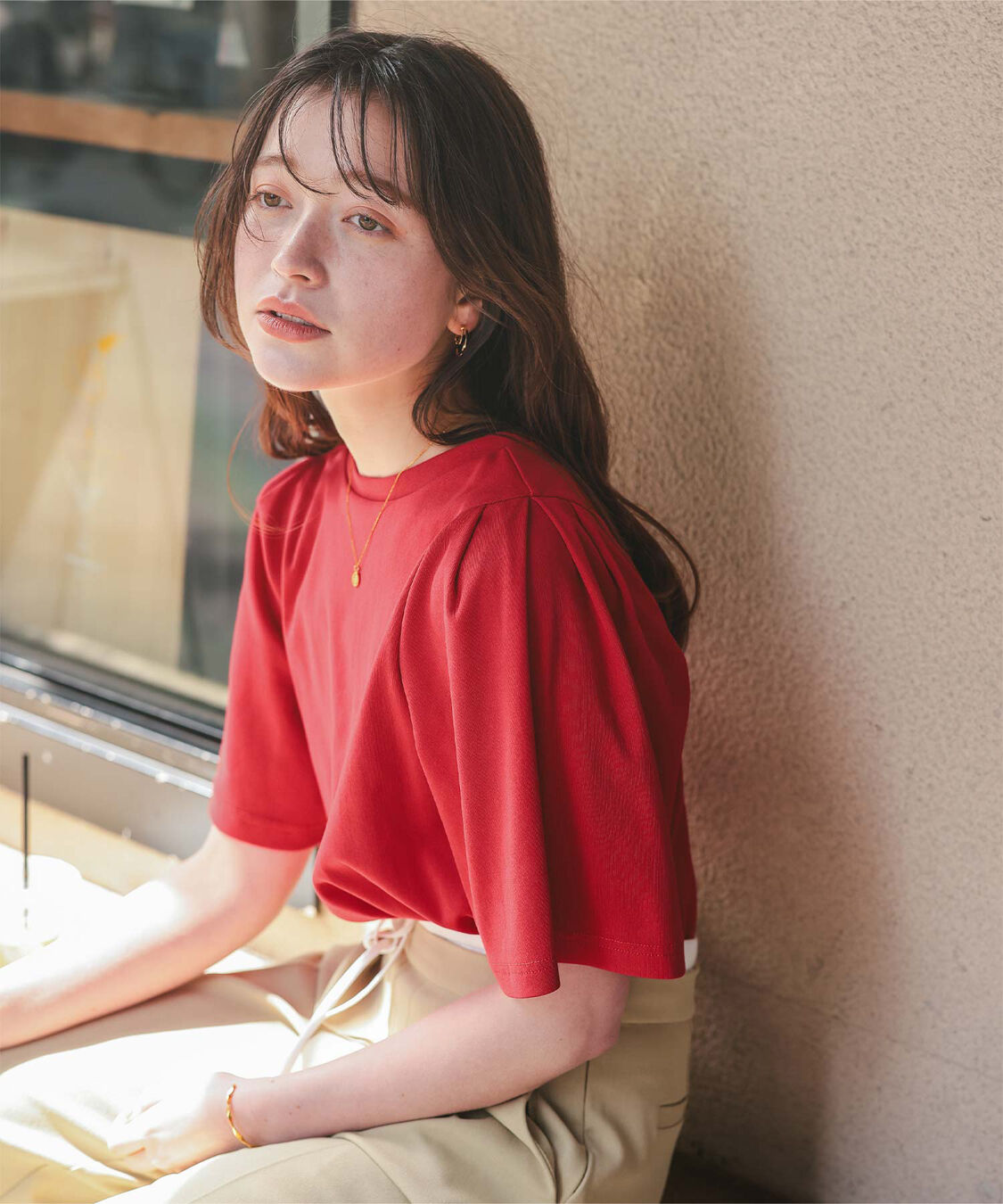 titivate「クルーネックタックスリーブトップス」|Tシャツ・カットソー|
