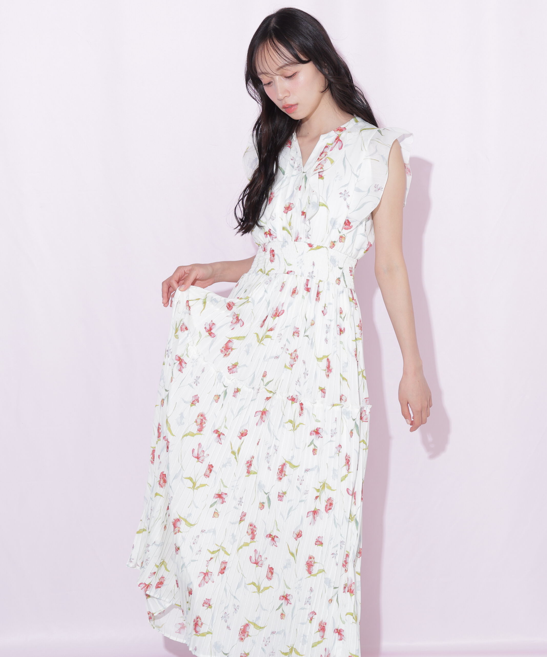  「シフォンプリーツワンピース」|ワンピース|