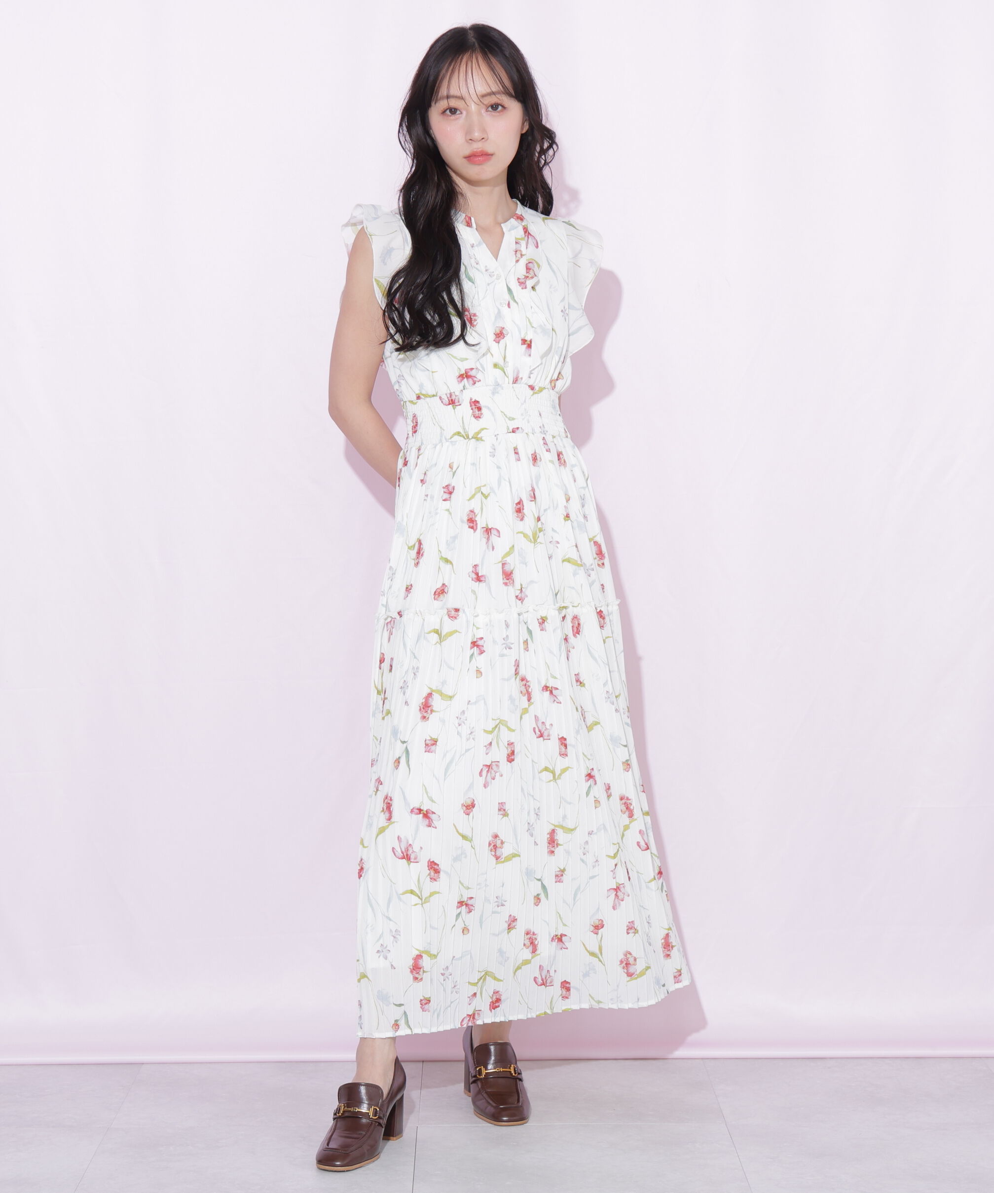  「シフォンプリーツワンピース」|ワンピース|