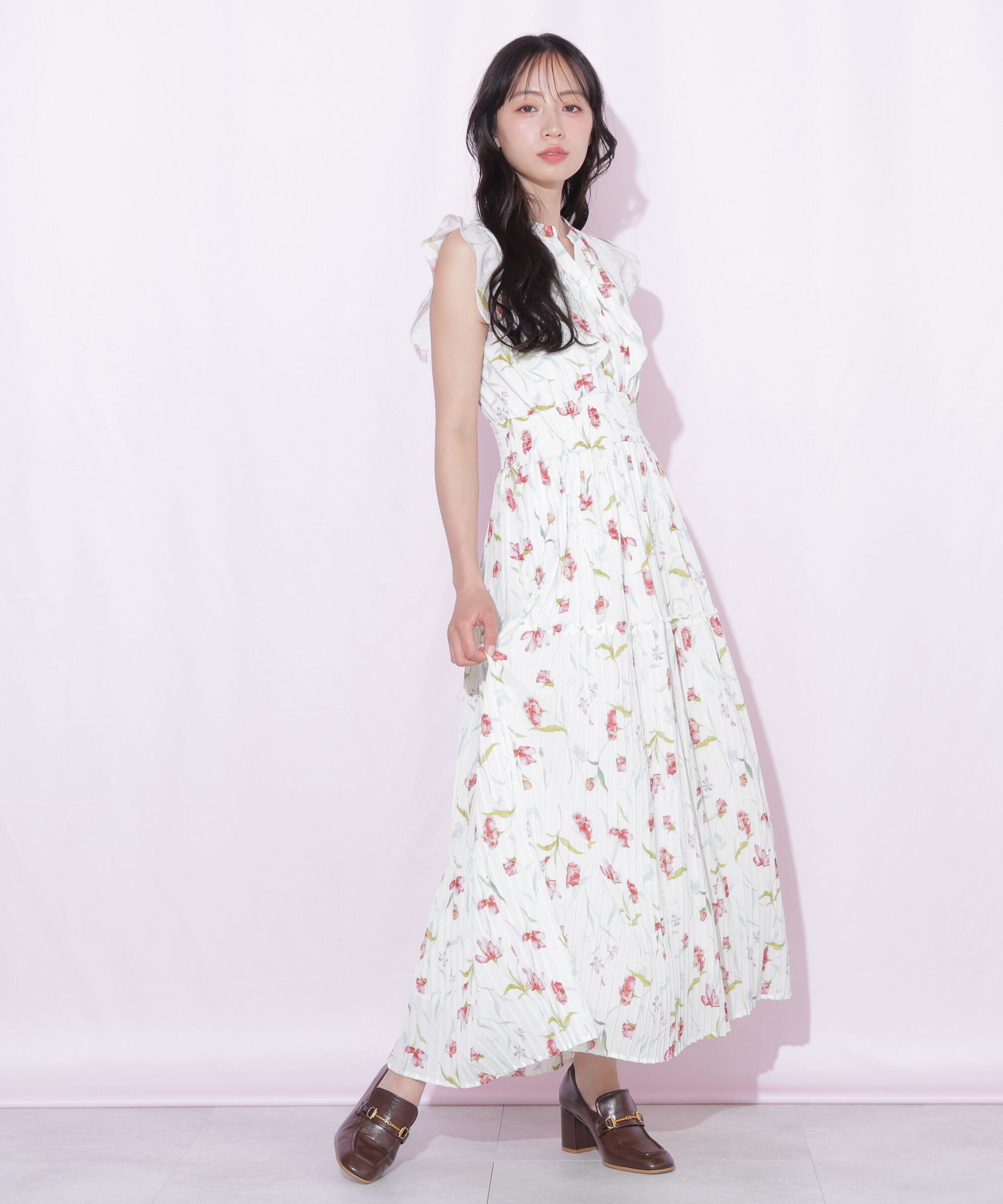  「シフォンプリーツワンピース」|ワンピース|