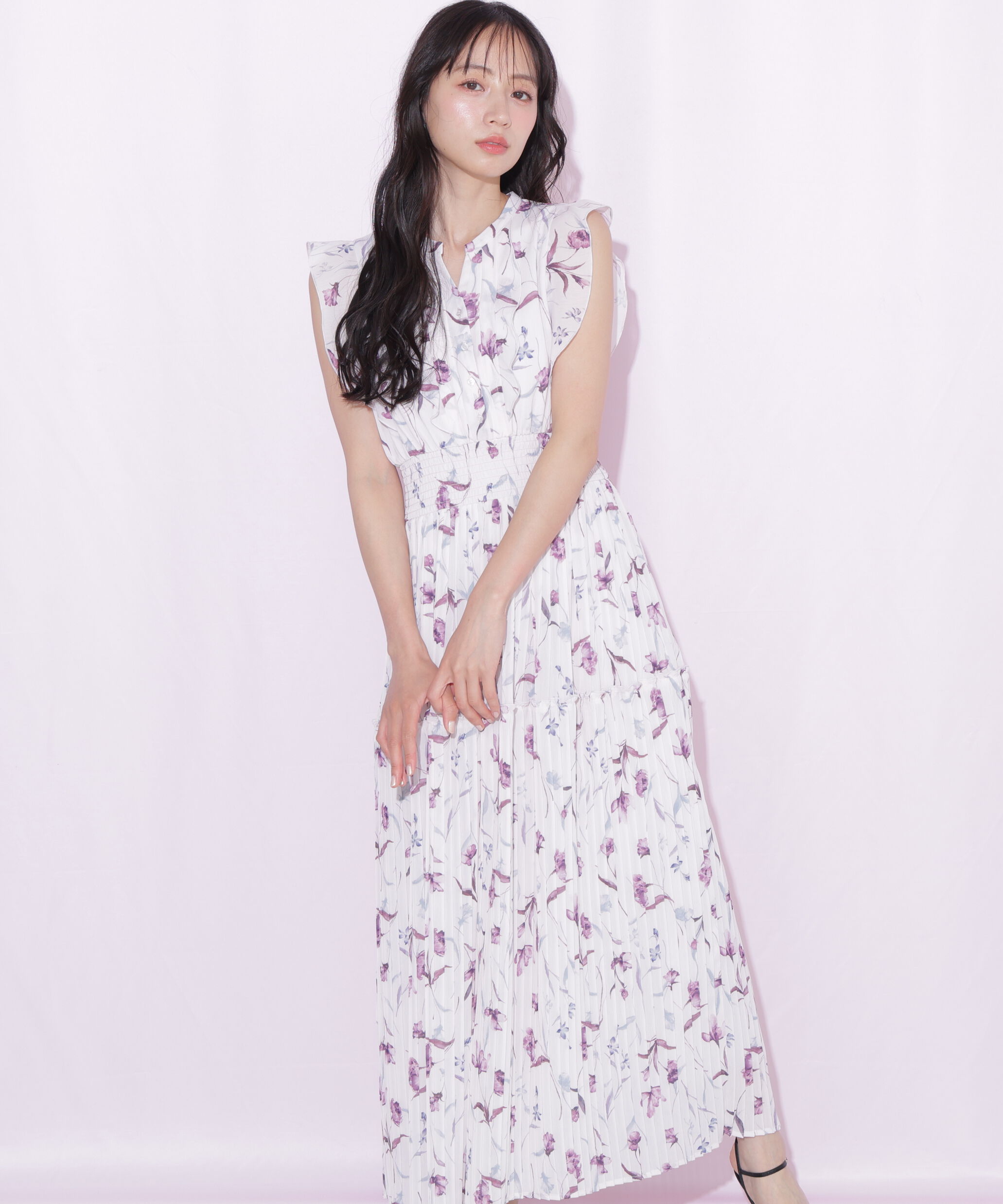  「シフォンプリーツワンピース」|ワンピース|