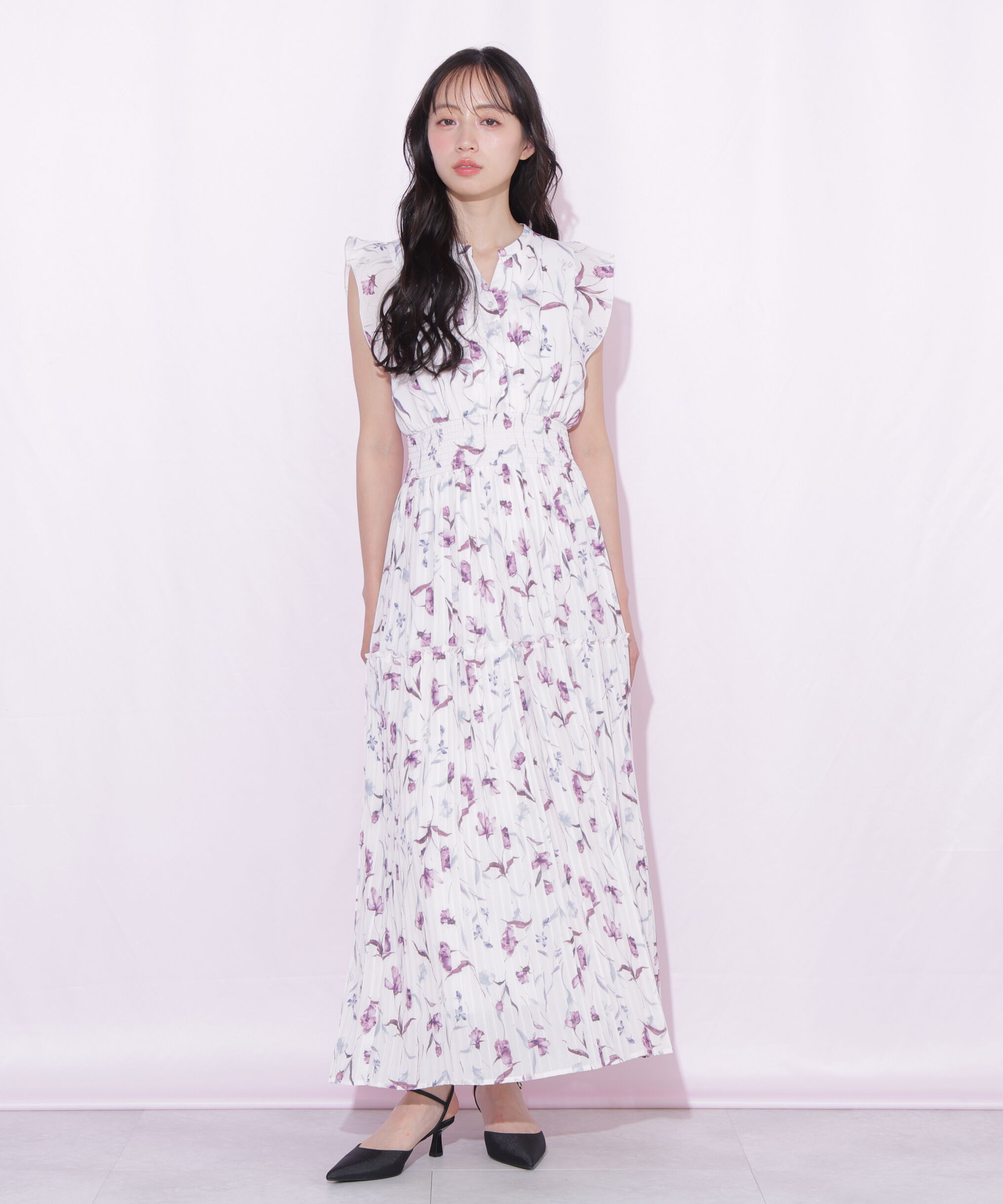  「シフォンプリーツワンピース」|ワンピース|