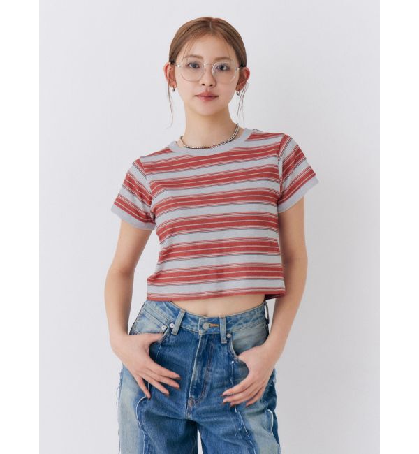Ungrid「マルチボーダーコンパクトTee」|Tシャツ・カットソー|