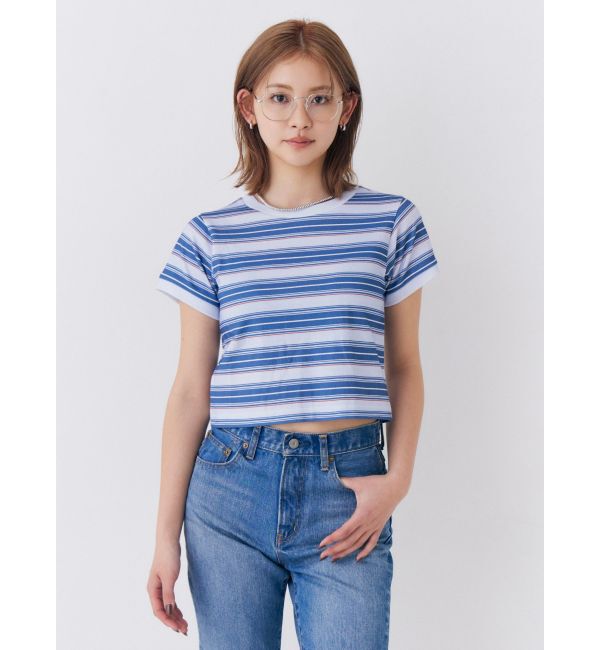 Ungrid「マルチボーダーコンパクトTee」|Tシャツ・カットソー|