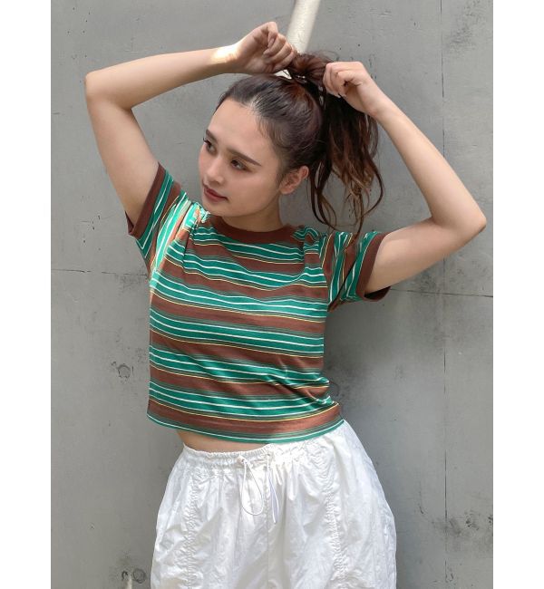 Ungrid「マルチボーダーコンパクトTee」|Tシャツ・カットソー|