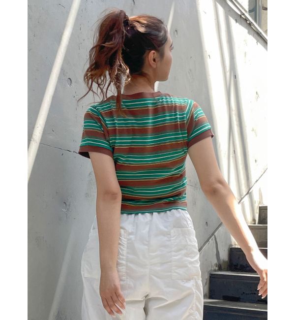 Ungrid「マルチボーダーコンパクトTee」|Tシャツ・カットソー|