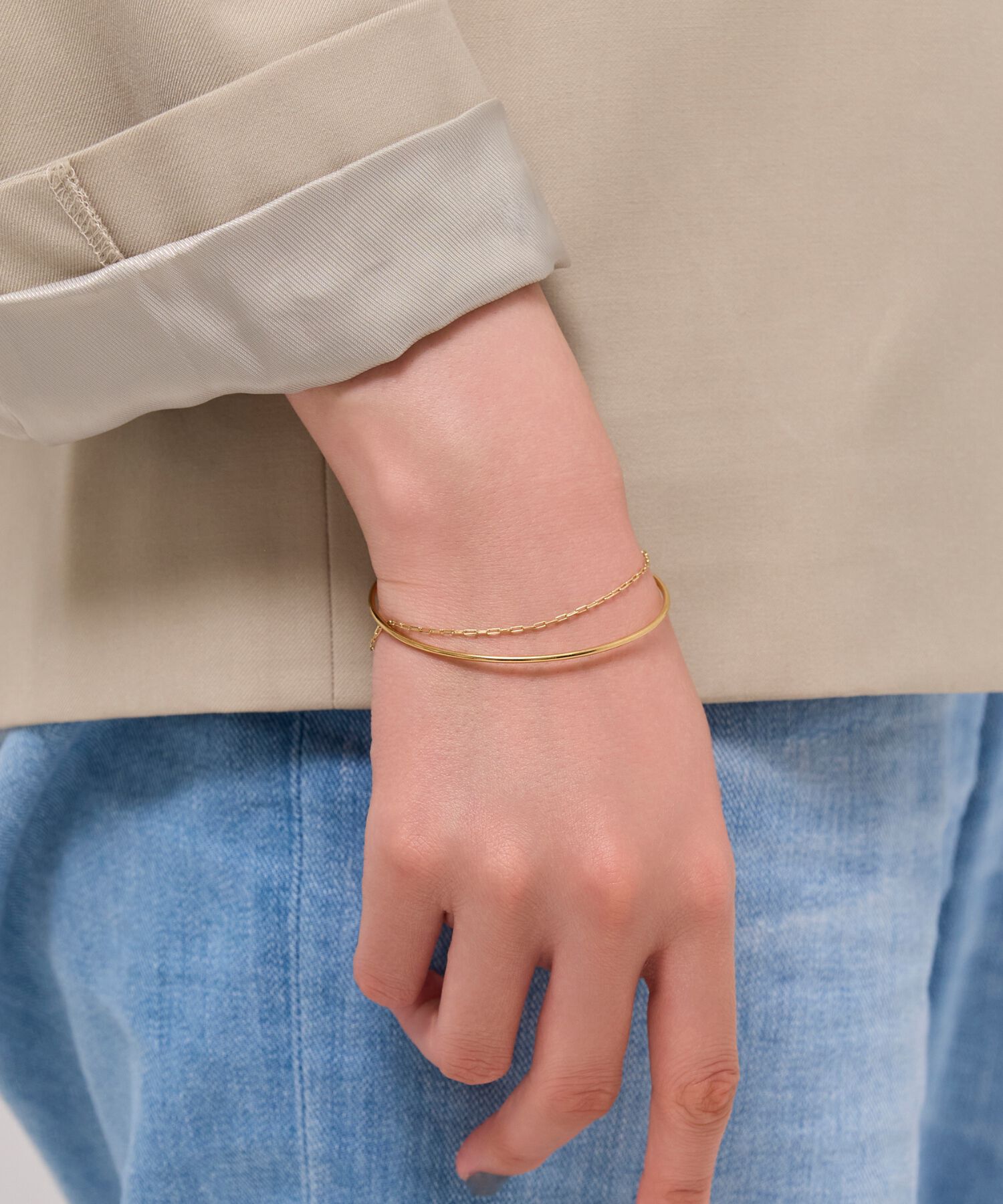 Phoebe「【金属アレルギー対応】リッチフローバングル　ゴールド/ニッケルフリー」|ブレスレット・バングル|
