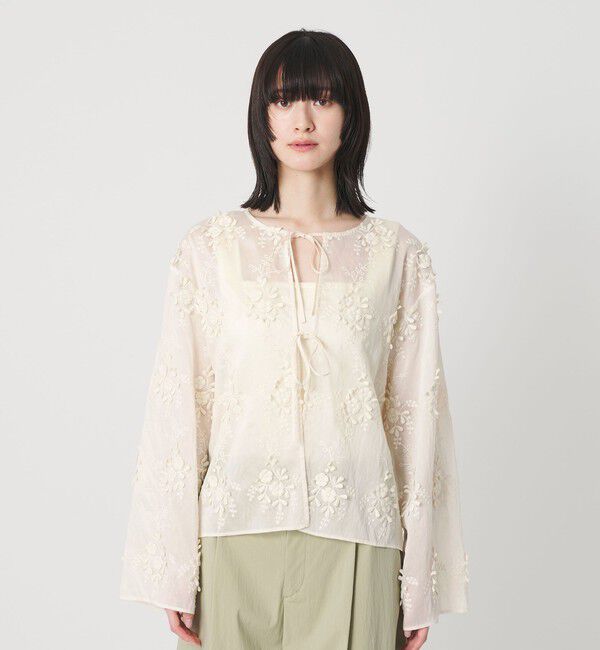 BEAUTY&YOUTH UNITED ARROWS「セルロースナイロン エンブロイダリーシャツ 2WAY」|シャツ・ブラウス|