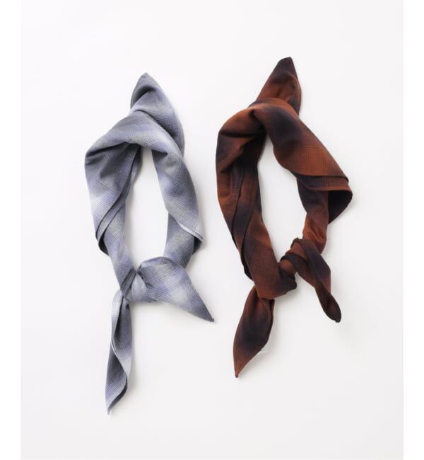 JOURNAL STANDARD「《予約》【FOLL / フォル】cotton cashmere check scarf」|バンダナ・スカーフ|