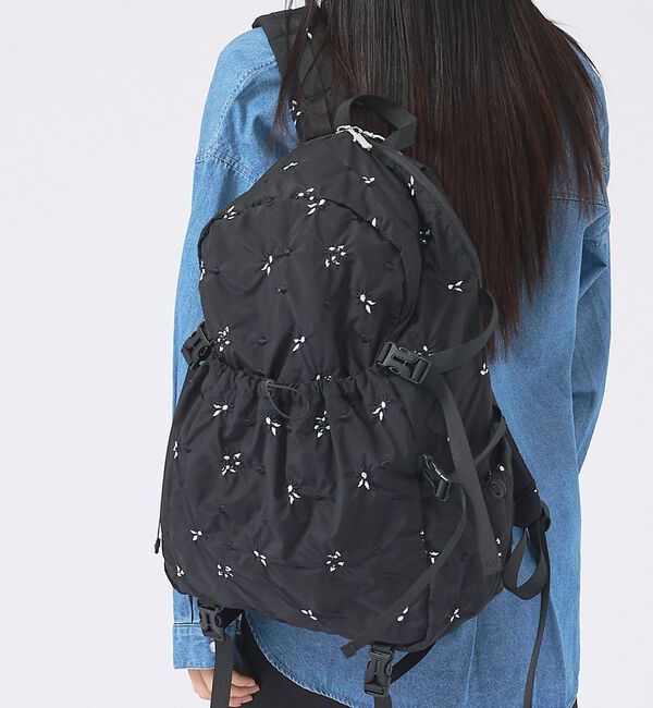 Rouge vif「【Casselini/キャセリーニ】刺繍リュック/Embro backpack/」|リュック|ブラック