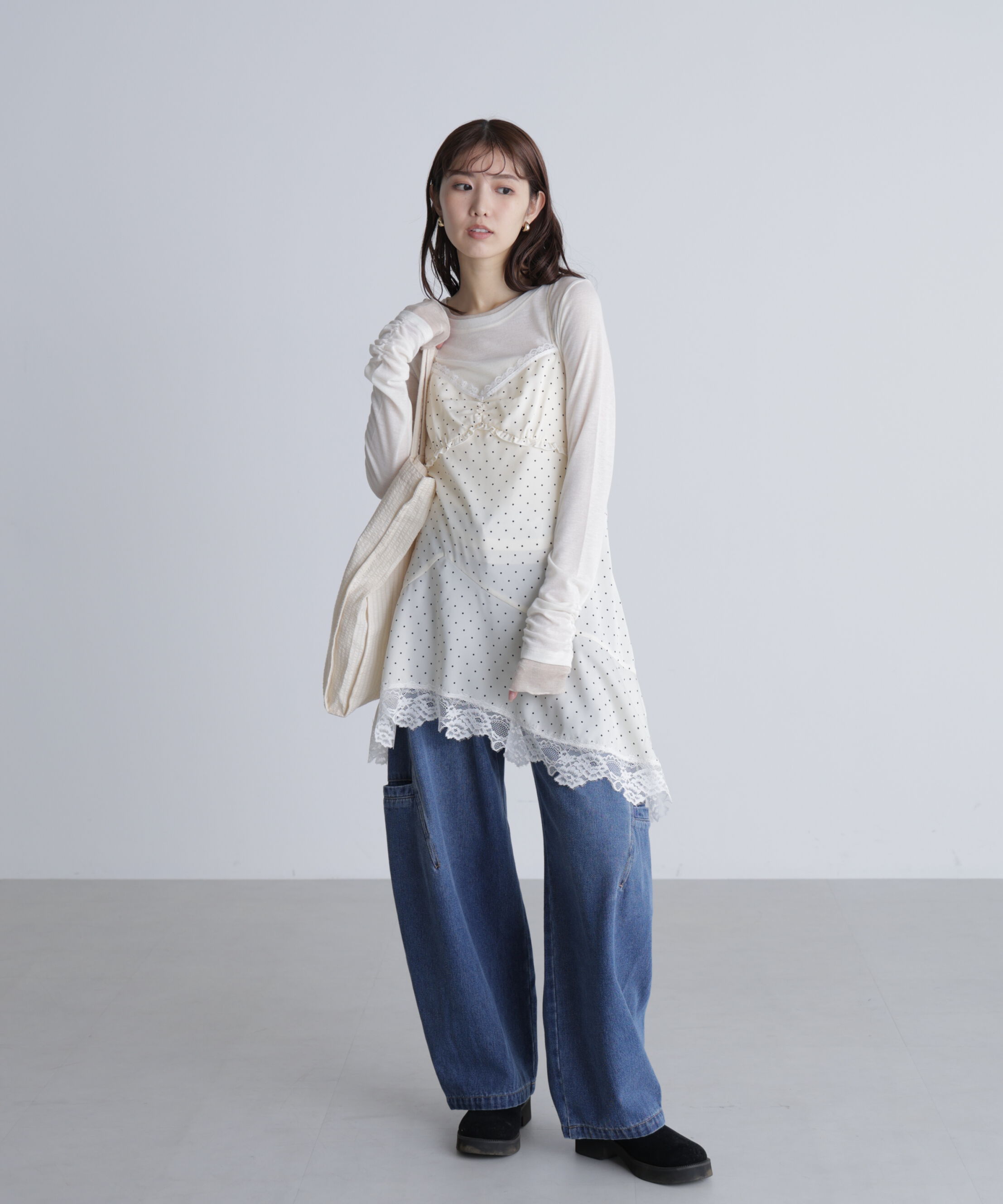 「サイドポケットコクーンデニムパンツ」|その他|