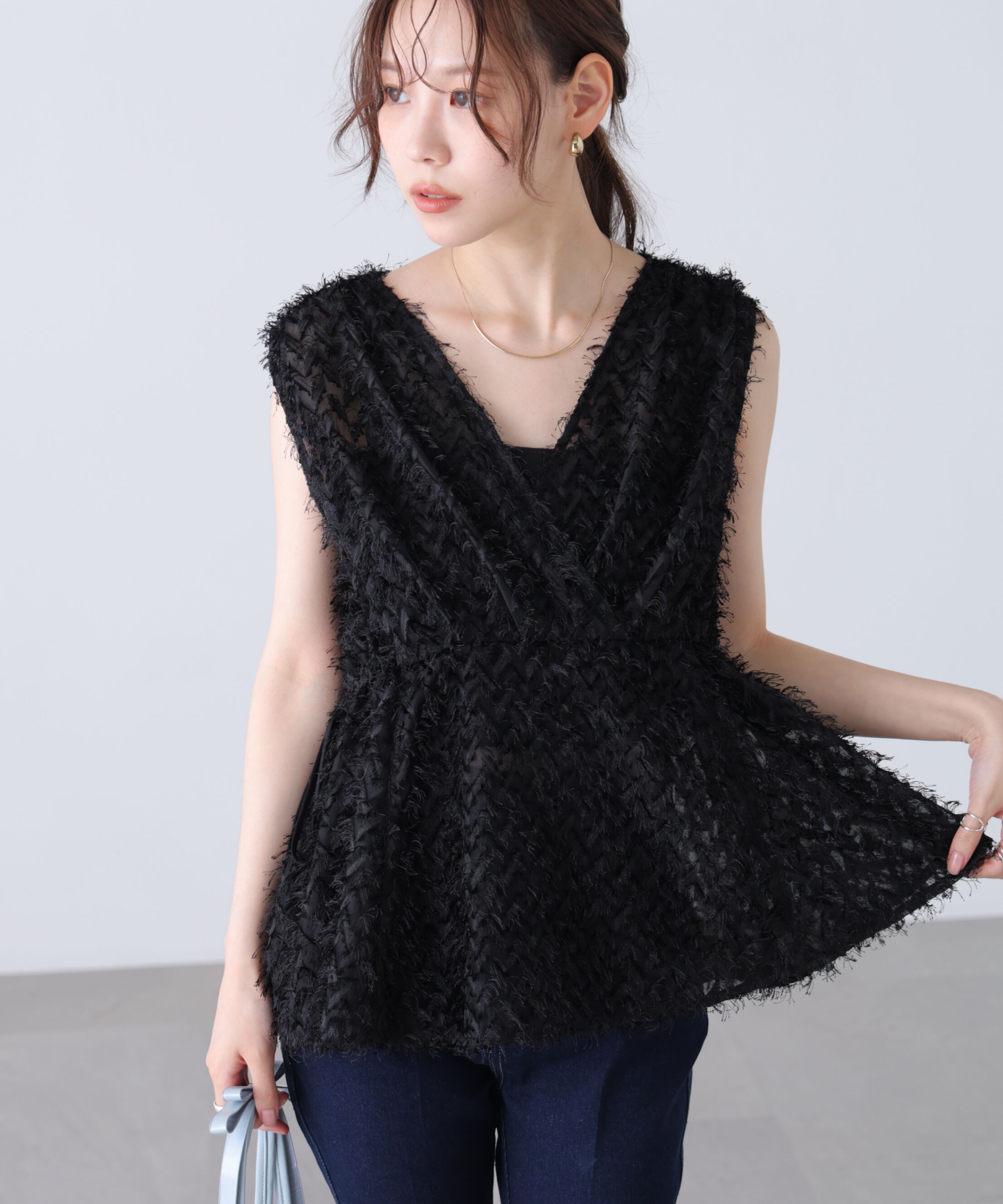  「＜MFM＞カットジャガードカシュクールブラウス」|シャツ・ブラウス|