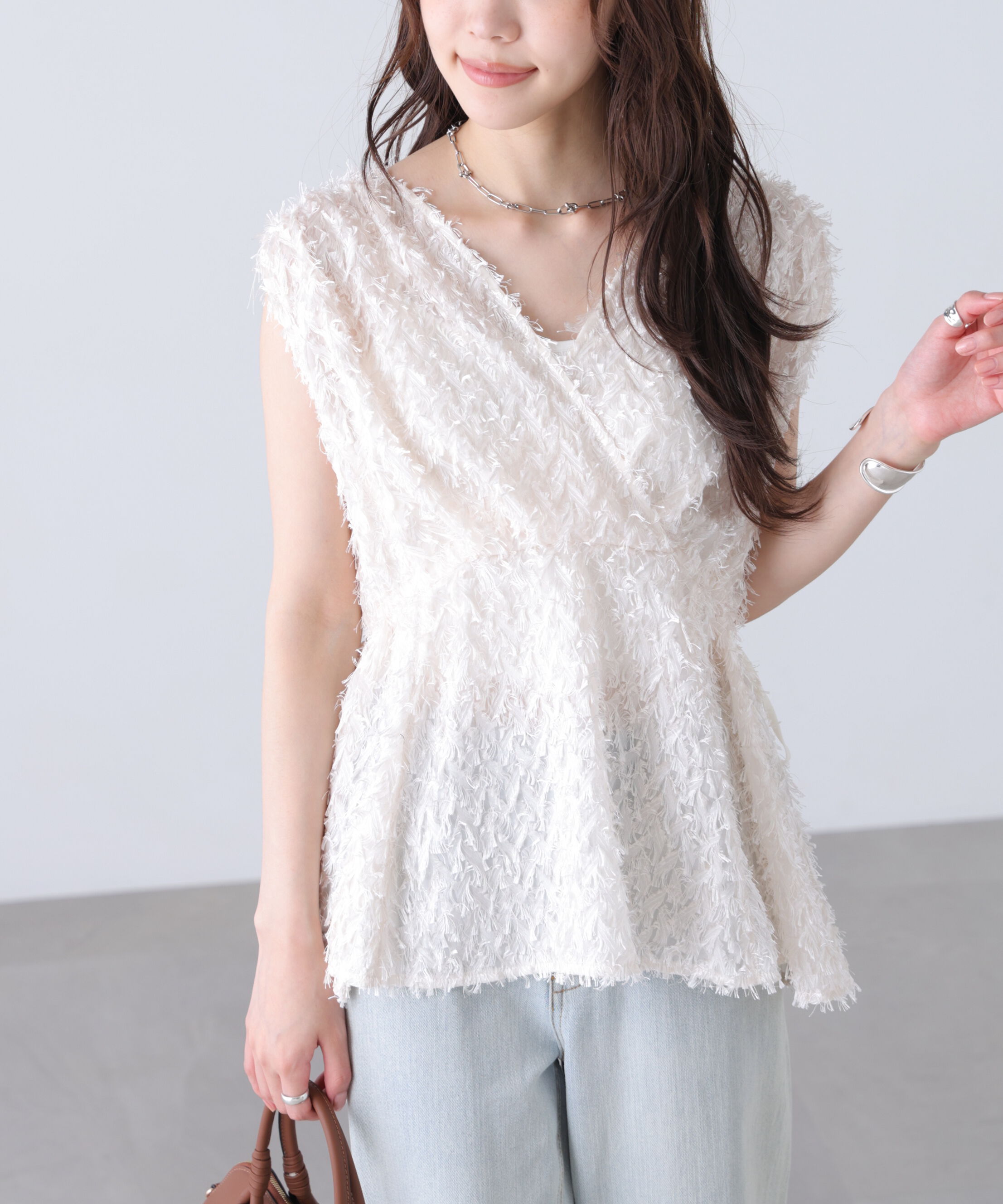  「＜MFM＞カットジャガードカシュクールブラウス」|シャツ・ブラウス|