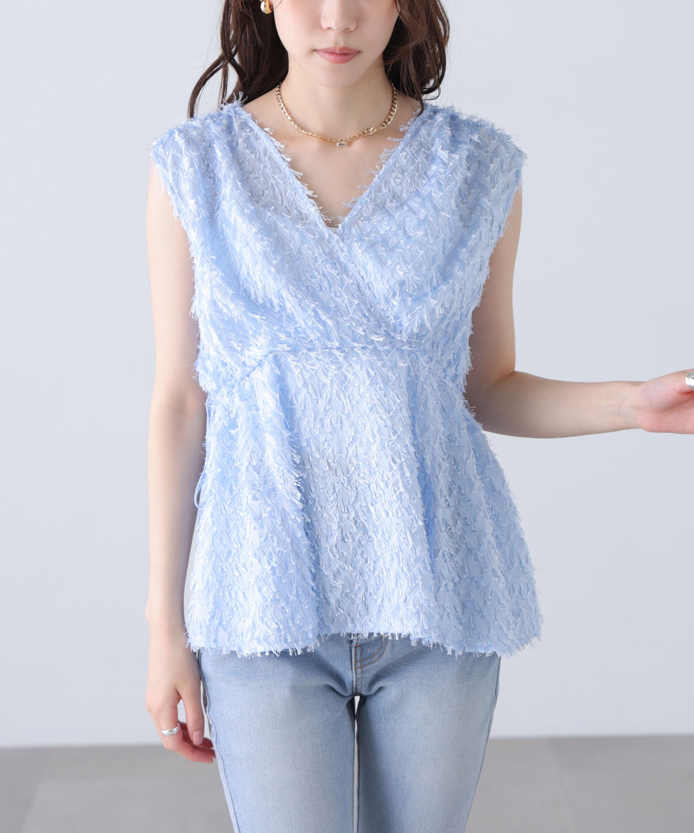  「＜MFM＞カットジャガードカシュクールブラウス」|シャツ・ブラウス|