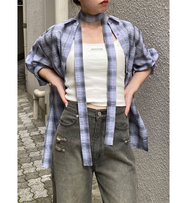MURUA「カシュクール2WAYハーフシャツ」|シャツ・ブラウス|