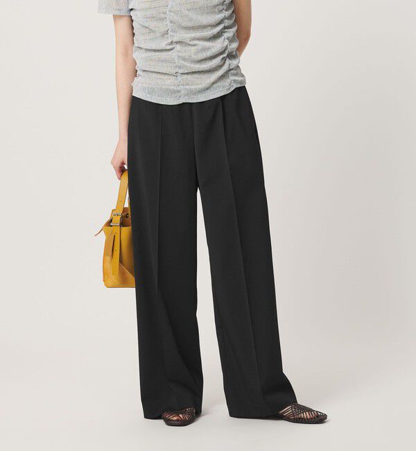 BEAUTY&YOUTH UNITED ARROWS「ゴムギャザー ワイドパンツ ウォッシャブル 防シワ」|その他|BLACK