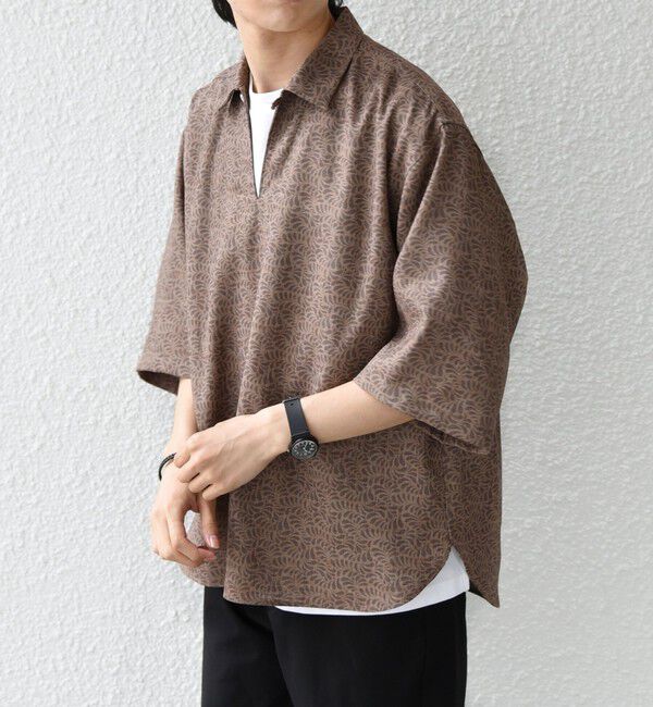 SHIPS any「SHIPS any:〈UVカット〉FUTURE LINEN CANVAS リネンライク スキッパー プルオーバーシャツ◇」|シャツ・ブラウス|