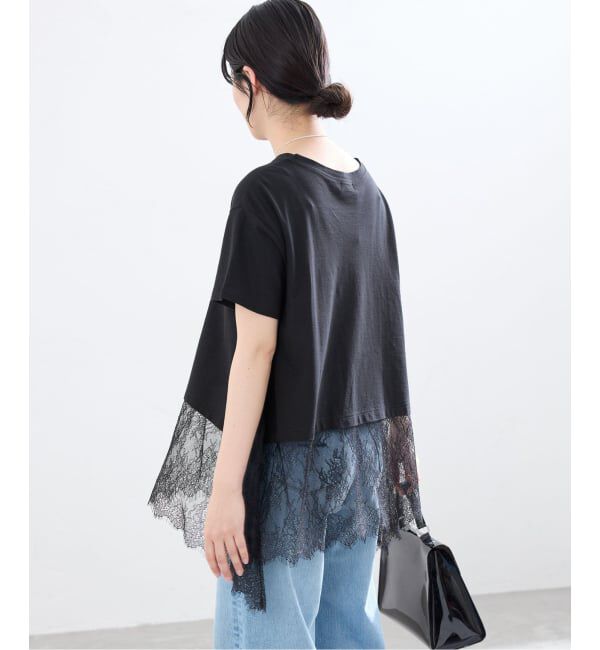 IENA「レースドッキングTシャツ」|Tシャツ・カットソー|