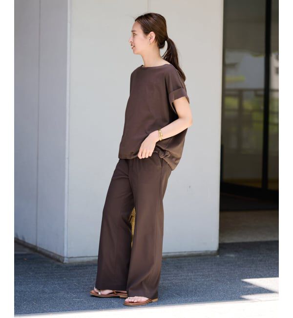 FRAMeWORK「トリコットツイルセミフレアパンツ」|スラックス|