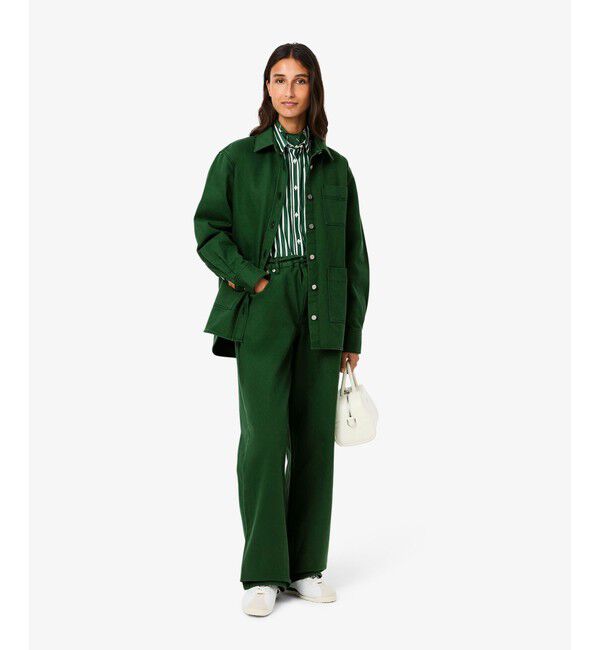 LACOSTE「ウィメンズワーク デニムシャツジャケット / カバーオール」|デニムジャケット|