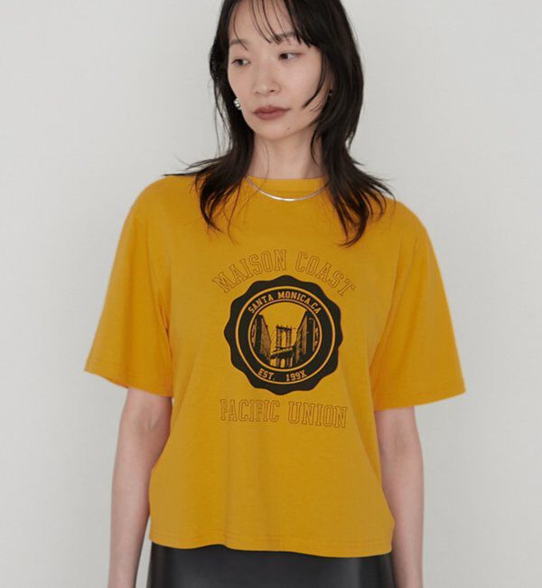  「≪バックシャン≫バックホール半袖Tシャツ」|Tシャツ・カットソー|イエロー