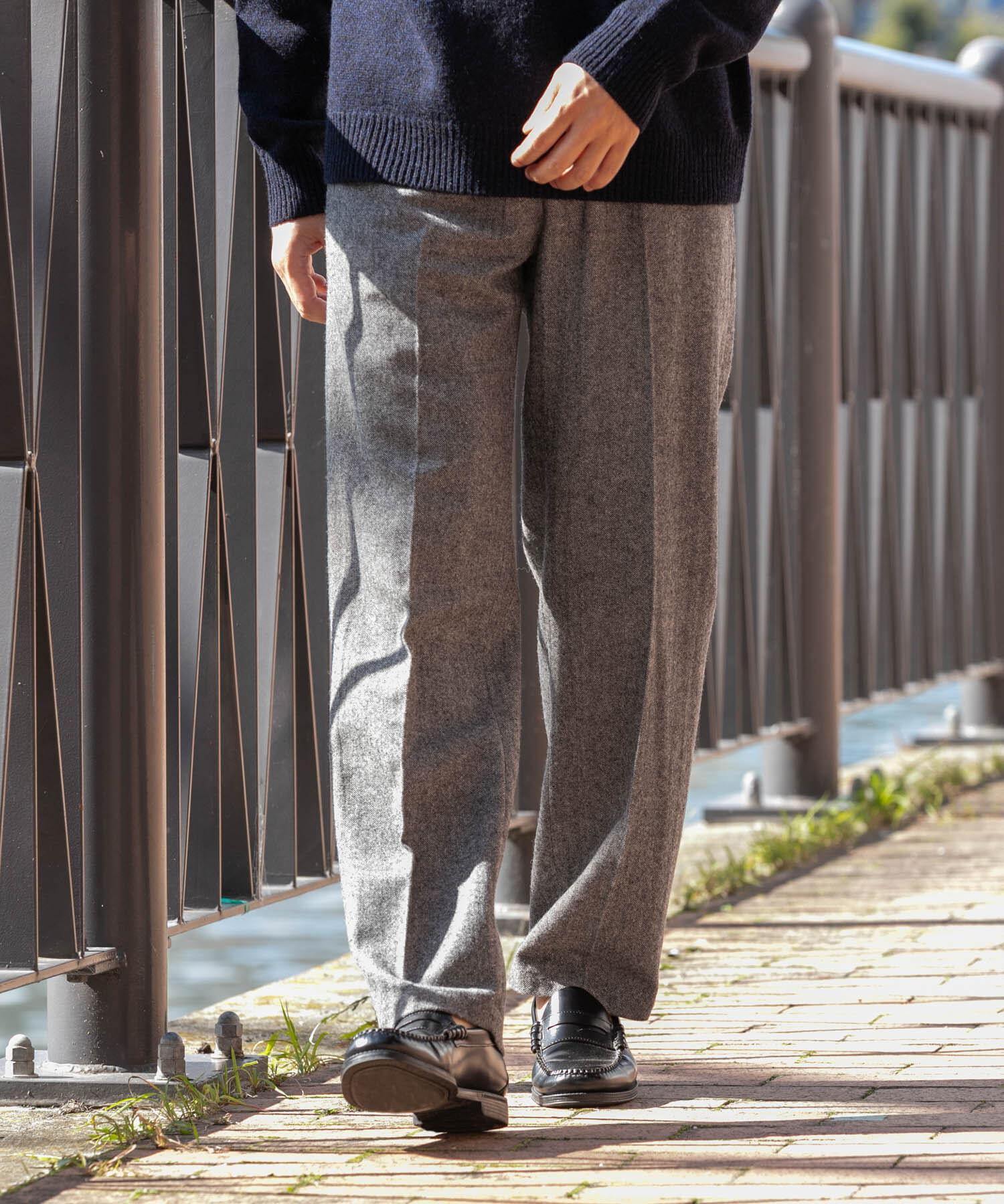 URBAN RESEARCH ROSSO「ウールツイードワイドパンツ」|その他|チャコールグレー